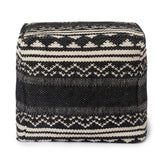 REDEARTH Tufted Cube Pouf Ottoman with Filler Ziggurat Obsession Black With Filler