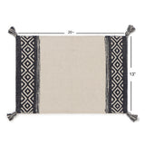 REDEARTH Placemats-Hand Woven Exquisite Artisan Made Boho Decorative Table Linen for Dining Table, Coffee Table, Console, Dresser; 100% Cotton (13"x20"; Indigo Impressions) Set of 6