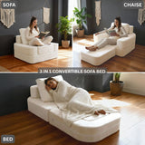 REDEARTH Boneless Floor Sofa Bed — Lumen Velvet Cream