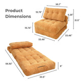 REDEARTH Boneless Folding Sofa Bed — Cielo Chenille Burnt Orange