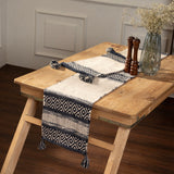 REDEARTH Table Runner - Hand Woven Exquisite Artisan Made Boho Decorative Table Runner for Dining Table, Coffee Table, Console, Dresser - 100% Cotton (13"x72", Indigo)
