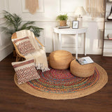REDEARTH Jute Braided Pouf Ottoman Low Circular Natural - Two Pack