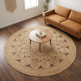 REDEARTH Braided Jute Area Rug 6' (Round)