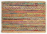 · REDEARTH · Jute Cotton Chindi Area Rug - 2'x3' Rectangular Rug, Handwoven, Non-Shedding, Soft & Durable – Multi Tones for Home Décor in Living Room, Dining Room, Bedroom