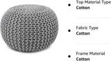 REDEARTH Hand Knitted Cable Pouf Ottoman Gray