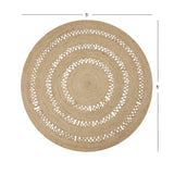 REDEARTH Braided Jute Area Rug 5' (Round)