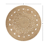 REDEARTH Braided Jute Area Rug 6' (Round)