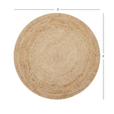 REDEARTH Braided Jute Area Rug 3' (Round)