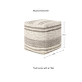 REDEARTH Tufted Cube Pouf Ottoman with Filler Melange Delight Taupe With Filler