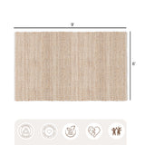 REDEARTH Braided Jute Area Rug 6' x 9' (Rectangular)