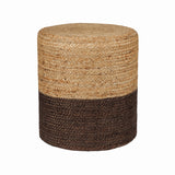REDEARTH Cylindrical Pouf Foot Stool Ottoman - Jute Braided Pouffe Poof Accent Sitting Footrest for The Living Room, Bedroom, Nursery, Patio, Lounge & Other Rooms (14.5”x14.5”x16”; Natural Acorn)