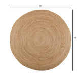 REDEARTH Braided Jute Area Rug 10' (Round)