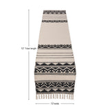 REDEARTH Table Runner - Hand Woven Exquisite Artisan Made Boho Decorative Table Runner for Dining Table, Coffee Table, Console, Dresser - 100% Cotton (13"x72", Black)