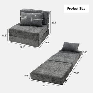 REDEARTH Boneless Floor Sofa Bed — Ember Chenille Dark Gray