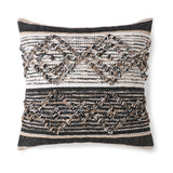 REDEARTH Textured Throw Pillow Cushion Covers-Woven Tufted Decorative Farmhouse Cases Set for Couch, Sofa, Bed, Chair, Dining, Patio, Outdoor; 100% Cotton (18"x18", Black Jasper) Pack of 2