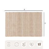 REDEARTH Braided Jute Area Rug 5' x 8' (Rectangular)