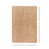 · REDEARTH · Rectangular Area Rug - 2'x3' Braided Natural Jute with Non-Skid Backing - Handwoven Boho Rug for Bedroom, Kitchen, Living Room - Farmhouse Aesthetic Home Decor - Durable Handmade Rug