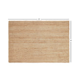 · REDEARTH · Rectangular Area Rug - 4'x6' Braided Natural Jute with Non-Skid Backing - Handwoven Boho Rug for Bedroom, Kitchen, Living Room - Farmhouse Aesthetic Home Decor - Durable Handmade Rug