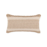 REDEARTH Boho Textured Throw Pillow Cushion Covers- Lumbar Woven Tufted Decorative Farmhouse Cases Set for Couch, Sofa, Bed, Chair, Dining, Patio, Outdoor; 100% Cotton (12"x20", Natural) Pack of 2