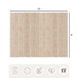 REDEARTH Braided Jute Area Rug 9' x 12' (Rectangular)