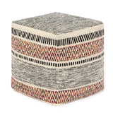 REDEARTH Tufted Cube Pouf Ottoman with Filler Motley Bohemia Multi With Filler