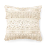 REDEARTH Tufted Boho Throw Pillow Covers Earthy Fringe Natural