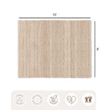 REDEARTH Braided Jute Area Rug 8' x 10' (Rectangular)