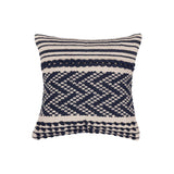 REDEARTH Boho Textured Throw Pillow Cases - Woven Tufted Decorative Farmhouse Cushion Covers Set for Couch - Sofa - Bed - Chair - Dining - Patio - 100% Cotton (18x18 ; Indigo Lattice) Pack of 2