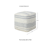 REDEARTH Tufted Cube Pouf Ottoman with Filler Melange Delight Gray With Filler