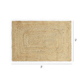 REDEARTH Braided Jute Area Rug 2' x 3' (Rectangular)
