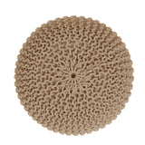 REDEARTH Hand Knitted Cable Pouf Ottoman Beige