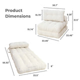 REDEARTH Boneless Folding Sofa Bed — Cielo Chenille Ivory