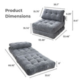 REDEARTH Boneless Folding Sofa Bed — Cielo Chenille Dark Gray