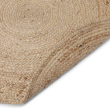 · REDEARTH · Round Area Rug - 3 Feet Braided Natural Jute with Non-Skid Backing - Handwoven Boho Rug for Bedroom, Kitchen, Living Room - Farmhouse Aesthetic Home Decor - Durable Handmade Rug