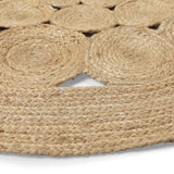 · REDEARTH · Round Area Rug - 6 Feet Braided Scalloped Abaca Embrace Natural Jute Rug- Artisan Made Boho Jute Patterned Rugs for Bedroom, Kitchen, Living Room, Farmhouse, Handmade Vintage Décor