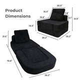 REDEARTH Boneless Floor Sofa Bed — Lumen Velvet Black