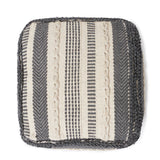 REDEARTH Tufted Cube Pouf Ottoman with Filler Precis Descant Gray With Filler