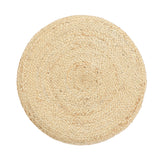 REDEARTH Jute Braided Pouf Ottoman Cylinder Half & Half Natural Gray