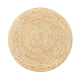 REDEARTH Jute Braided Pouf Ottoman Cylinder Half & Half Natural Olive