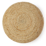 REDEARTH Jute Braided Pouf Ottoman Low Circular Natural - Two Pack