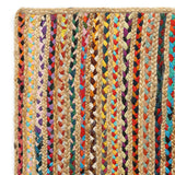 · REDEARTH · Jute Cotton Chindi Area Rug - 4'x6' Rectangular Rug, Handwoven, Non-Shedding, Soft & Durable – Multi Tones for Home Décor in Living Room, Dining Room, Bedroom