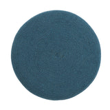 REDEARTH Jute Braided Pouf Ottoman Cylinder Teal Natural
