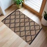 · REDEARTH · Jute Cotton Area Rug - 2'x3' Rectangular Rug, Sustainable Handwoven, Non-Shedding, Soft & Durable – Reversible, Neutral Tones for Home Décor in Living Room, Dining Room, Bedroom, Set of 2