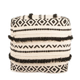 REDEARTH Tufted Cube Pouf Ottoman with Filler Geometric Craft Black With Filler