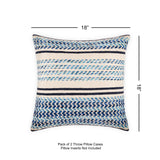 REDEARTH Tufted Boho Throw Pillow Covers Serenity Twill Indigo