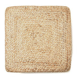 REDEARTH Jute Braided Pouf Ottoman Cube Classic Jute Natural - Two Pack