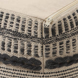 REDEARTH Tufted Cube Pouf Ottoman with Filler Chevron Gage With Filler