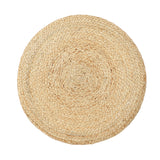 REDEARTH · Cylindrical Pouf Foot Stool Ottoman - Jute Braided Pouffe Poof Accent Sitting Footrest for Living Room, Bedroom, Nursery, Patio, Lounge (Natural Acorn, 18"x18"x14") Set of 2