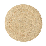 REDEARTH Cylindrical Pouf Foot Stool Ottoman - Jute Braided Pouffe Poof Accent Sitting Footrest for Living Room, Bedroom, Nursery, Patio, Lounge & Other Rooms (Natural Ivory , 18"x18"x14")