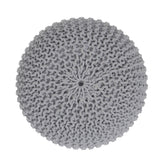 REDEARTH Hand Knitted Cable Pouf Ottoman Gray